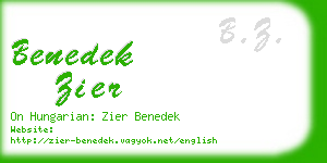 benedek zier business card